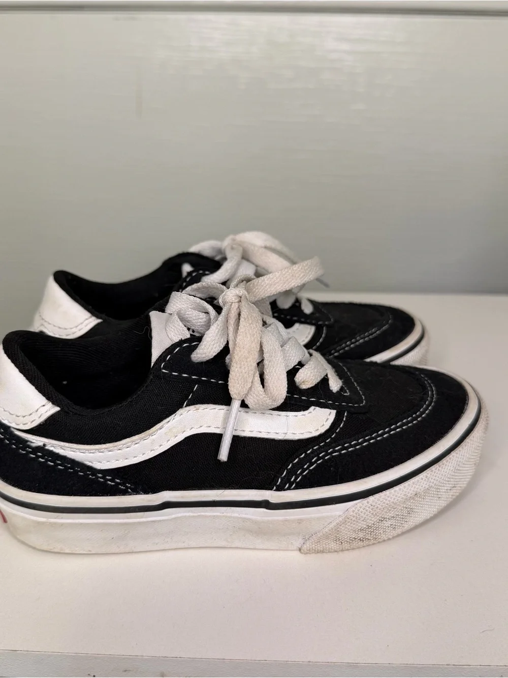 Vans Kids Black and White Classic Lace-Up Sneakers